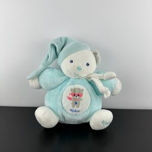 Kaloo France Imagine Chubby Bear 8" White & Aqua Blue Teddy Glow Star Plush